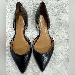 Banana Republic Black Textured Pointed D'Orsay Flats